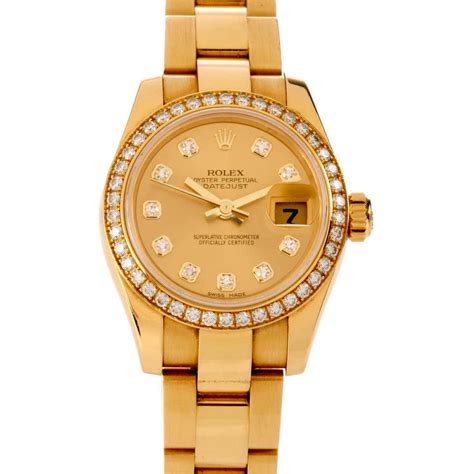 womens gold rolex black face